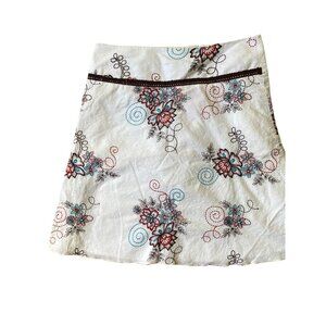 Heart Soul Y2K Skirt Womens 3 White Floral Textured Cottage Dainty Fairy Boho